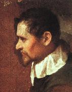 CARRACCI, Annibale Self-Portrait in Profile sdf oil painting on canvas